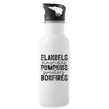 Halloween Pumpkin Cheer - Water bottle with straw - white - Right