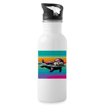 Otter - Trinkflasche mit integriertem Trinkhalm - Weiß - Rechts