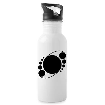 Orbit Rings – Cosmic Crop Circle Design - Water bottle with straw - white - Right