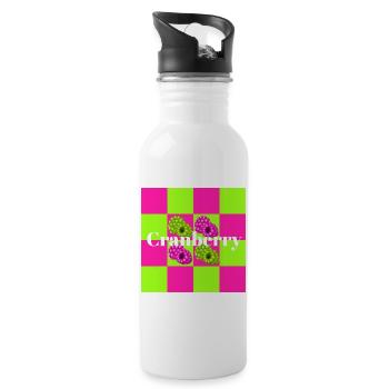 Beere & Farbenspiel Funkelndes Muster - Trinkflasche mit integriertem Trinkhalm - Weiß - Rechts