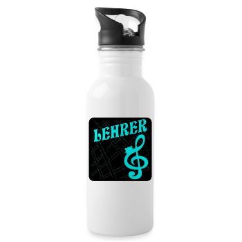 Teacher Music clef - Water bottle with straw - white - Right