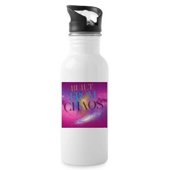 Kosmische Offenbarung mit Chaos-Motiv - Trinkflasche mit integriertem Trinkhalm - Weiß - Rechts