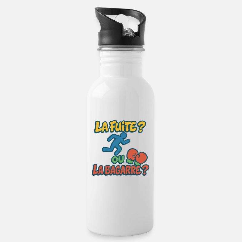 Flight or fight - Water bottle with straw - white