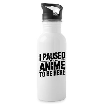 J’ai mis mon anime en pause pour être ici - Gourde avec paille intégrée - blanc - Droite