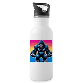 gorilla - Water bottle with straw - white - Right