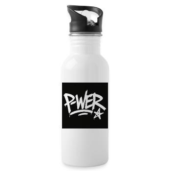 Graffiti Style Power Text Design - Gourde avec paille intégrée - blanc - Droite