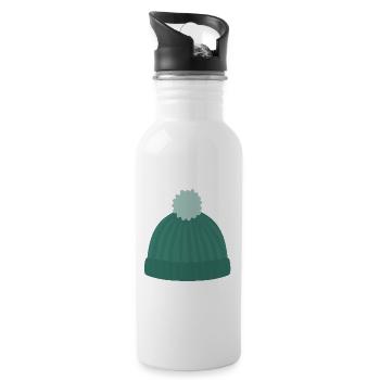 Strickmütze mit Pom Pom - Trinkflasche mit integriertem Trinkhalm - Weiß - Rechts