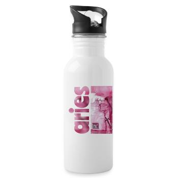 Zodiac sign Aries - Water bottle with straw - white - Right