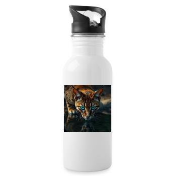 Feline Mysticism - Water bottle with straw - white - Right