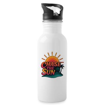 Soleil tropical - Gourde avec paille intégrée - blanc - Droite