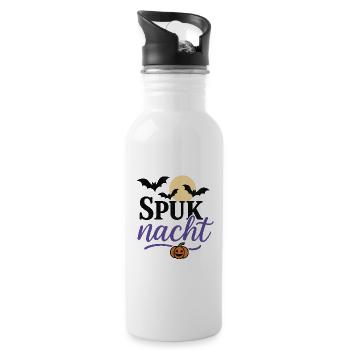 Spuknacht Halloween Design - Trinkflasche mit integriertem Trinkhalm - Weiß - Rechts
