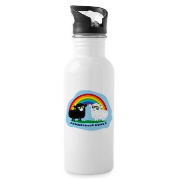 Friendship Sheep with Rainbow - Water bottle with straw - white - Right