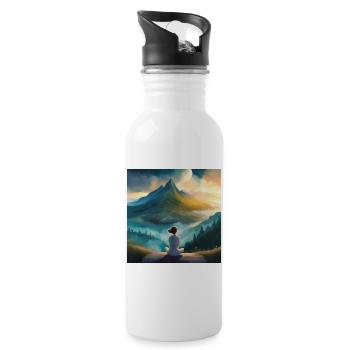 The world is full of wonders - Water bottle with straw - white - Right