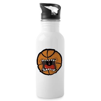 Explosives Basketball-Design - Trinkflasche mit integriertem Trinkhalm - Weiß - Rechts
