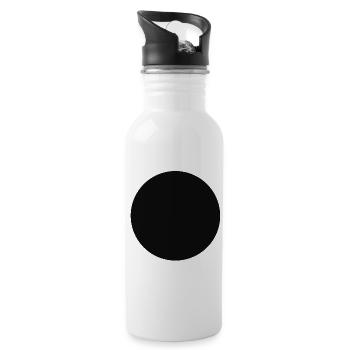 Motif abstrait de géométrie noire - Gourde avec paille intégrée - blanc - Droite