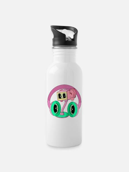FREQUENCY - Botella cantimplora con pajita integrada - blanco