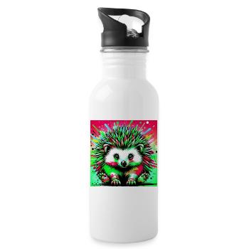 Igel - Trinkflasche mit integriertem Trinkhalm - Weiß - Rechts