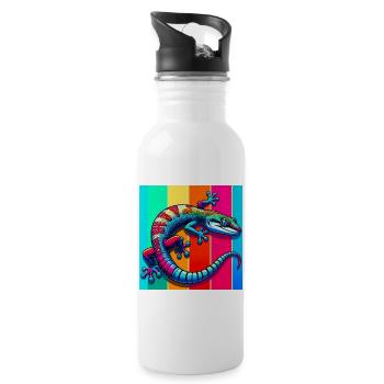 Gecko - Water bottle with straw - white - Right