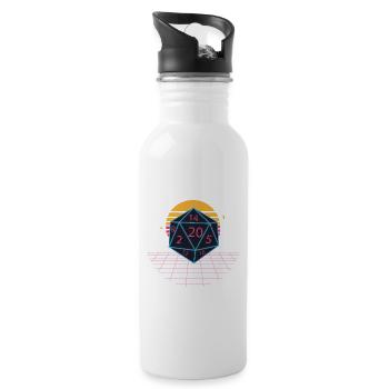 Neon 80´s Würfel  - Trinkflasche mit integriertem Trinkhalm - Weiß - Rechts