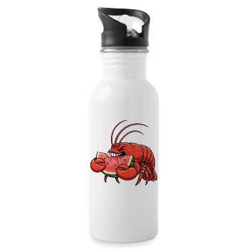 Sweet Lobster Summer Cartoon Watermelon Fruity - Water bottle with straw - white - Right