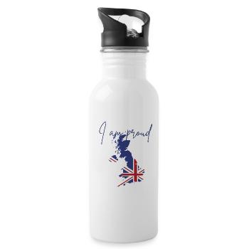 I am English, I am proud  - Gourde avec paille intégrée - blanc - Droite