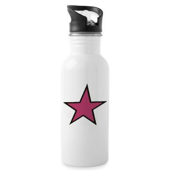 Pink Star Design for Creative Clothing - Water bottle with straw - white - Right