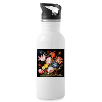 Composition florale vitale dans le style baroque flamand - Gourde avec paille intégrée - blanc - Droite