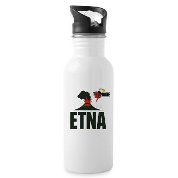 Etna Eruption Graphic T-Shirt - Water bottle with straw - white - Right