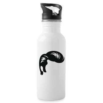 Mop of hair design for statement outfits - Water bottle with straw - white - Right