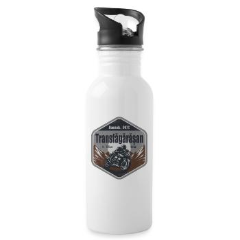 Transfagarasan Romania Alps Motorcycle Route - Water bottle with straw - white - Right