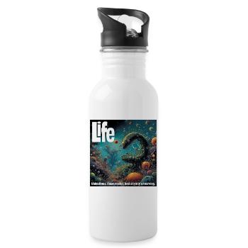 Life Cycle Underwater World Illustration - Water bottle with straw - white - Right