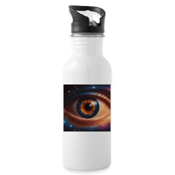 Oeil cosmique avec ciel étoilé - Gourde avec paille intégrée - blanc - Droite