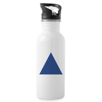 Abstrakte Blaue Dreiecks Muster - Trinkflasche mit integriertem Trinkhalm - Weiß - Rechts