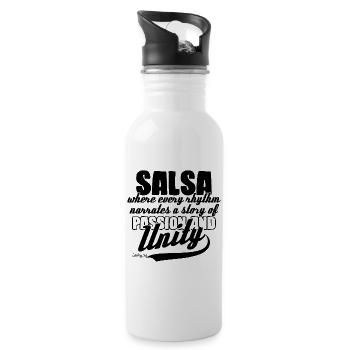 Salsa Dance Cuba Latin Party Shirt - Water bottle with straw - white - Right