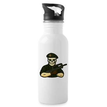 Foreign Skull-dier - Water bottle with straw - white - Right