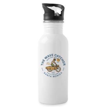 Design von Surfer in Santa Monica - Trinkflasche mit integriertem Trinkhalm - Weiß - Rechts