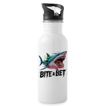 Shark Roulette Bite - Water bottle with straw - white - Right