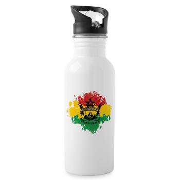 Drapeau reggae emblème du Zimbabwe - Gourde avec paille intégrée - blanc - Droite