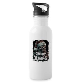 Zombie mit Weihnachtsmütze - Trinkflasche mit integriertem Trinkhalm - Weiß - Rechts