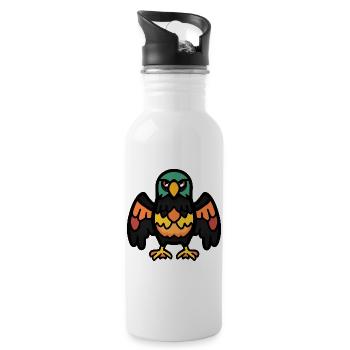 Aigle Halloween Bande Dessinée Drôle - Gourde avec paille intégrée - blanc - Droite