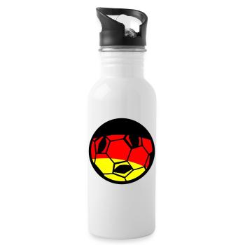 Football German Flag Art - Water bottle with straw - white - Right