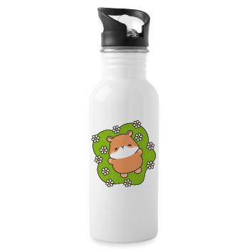 Daisy Field Hamster - Water bottle with straw - white - Right