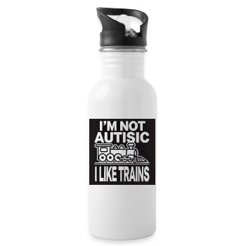 Train Passion Meme Graphic - Water bottle with straw - white - Right