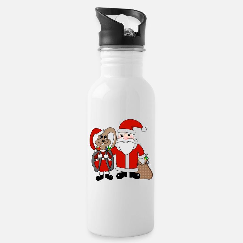Équipe Noël - Gourde avec paille intégrée - blanc