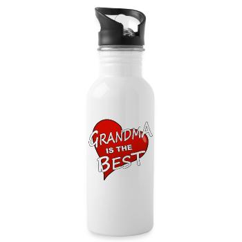 GRANDMA IS THE BEST - Water bottle with straw - white - Right