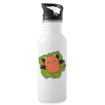 Demonette des Fleurs Paisible - Gourde avec paille intégrée - blanc - Droite