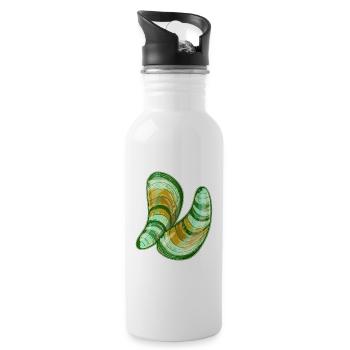 Green lipped mussels illustration - Water bottle with straw - white - Right