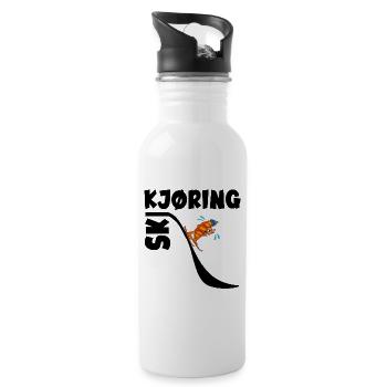 Skiing Croissants Skiing - Water bottle with straw - white - Right