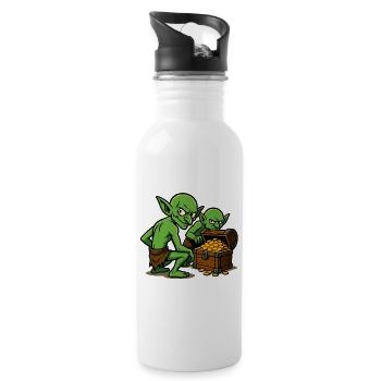 Green Goblin Treasure - Water bottle with straw - white - Right