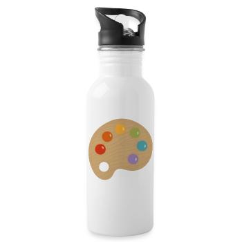 Farbpaletten-Charme - Trinkflasche mit integriertem Trinkhalm - Weiß - Rechts